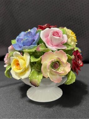 Ansley of England Multicolor Porcelain Floral Centerpiece in White Bowl